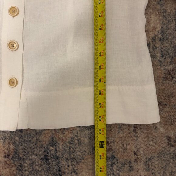 J. Crew #BG249 Women's Linen Square-Neck Button-Front Shirt Top Blouse L White - Picture 9 of 9